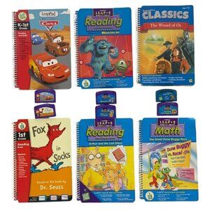 LeapFrog LeapPad Interactive Books Mixed Lot Monsters Inc Cars Wizard of Oz Math